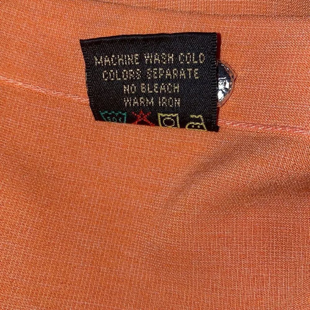 BUGATCHI Orange Long Sleeve Button Up Shirt-M - Picture 7 of 7